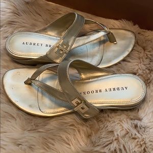 Audrey Brooke Gold Flip Flops